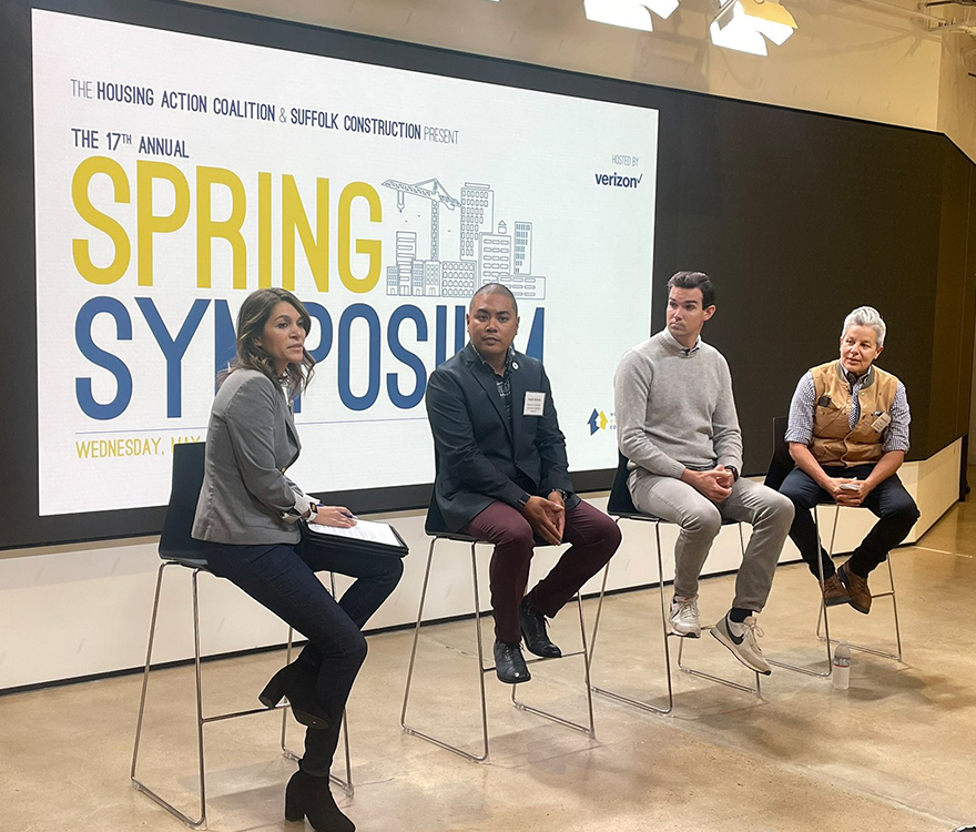 A panel at the 2023 Housing Action Coalition's Spring Symposium, sponsored by California affordable housing architect AXIS